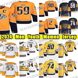 #59 Roman Josi hockeytrui #90 Ryan O'Reilly Filip Forsberg Juuse Saros Ryan McDonagh Yakov Trenin Colton Sissons Nyquist Luke Schenn Custom Heren Jeugd Dames truien