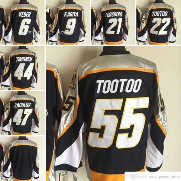 Nashville''predators''nouveaux maillots de hockey sur glace rétro 6 Shea Weber 9 Paul Kariya 21 Filip Forsberg 22 Jordin Tootoo 44 Kimmo Timonen 47 Alexand 9375 5131