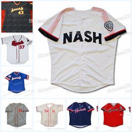 Nashville Sounds Jersey dubbel gestikt borduurwerk V hoogwaardige heren dames jeugd aangepaste honkbaltruien