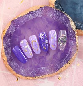 NAT004 1 pièces résine naturelle Agate ongles couleur mélange Palette Gel vernis à ongles dessin support étagère couleur plateau de peinture bricolage Nail Art outil 1499258