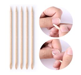 Nat006 100pcs Nail en bois Cuticule Pusher Remover Nail Art Stick Orange Blows Sticks Retross Cuticule Manucure Nail Art Tools2819357