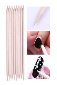 NAT006 100 stks nagel houten cuticle duwer remover nail art stick oranje houten sticks cuticle verwijdering manicure nail art tools7634203