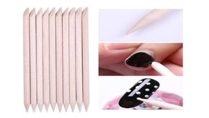 NAT006 100 stks Nail Houten Cuticle Pusher Remover Nail Art Stick Oranje Houten Stokken Cuticle Verwijdering Manicure Nail Art Tools2645091