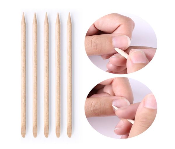 Nat006 100pcs Nail en bois Cuticule Pusher Remover Nail Art Stick Orange Wood Sticks Retross Cuticule Manucure Nail Art Tools9389799