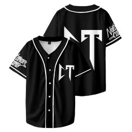 Natanael Cano Corridos Tumbados maillot de Baseball T-shirt col en v T-shirt à manches courtes hommes femmes T-shirt rappeur Hip Hop vêtements