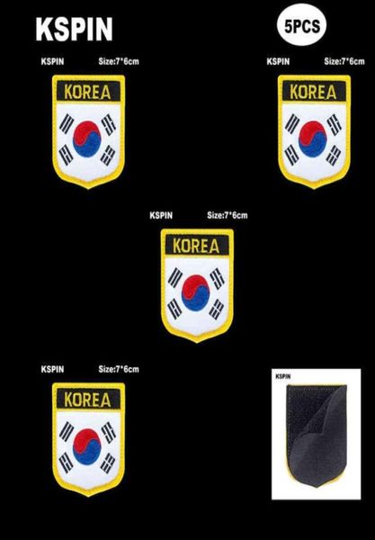 Parche de bandera nacional con gancho y bucle, insignias de Corea del Sur, brazalete 3D, adhesivo para chaqueta, mochila, 81430537550684