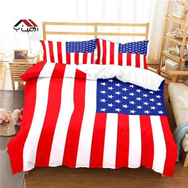 Edredón con patrón de bandera nacional para niños Aldult, juego de cama, edredón, funda de edredón, juego de cama