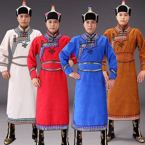 National Stage Wear Costume mongol robe masculine Dance folklorique classique Style ethnique Robe Robe Carnaval Vêtements de fantaisie 258U
