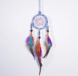 National Style Dream Catcher Hand Mad Feather Hanger Antieke Imitatie Circulaire Net Home Kamer Decor Wall Art and Crafts SN5469