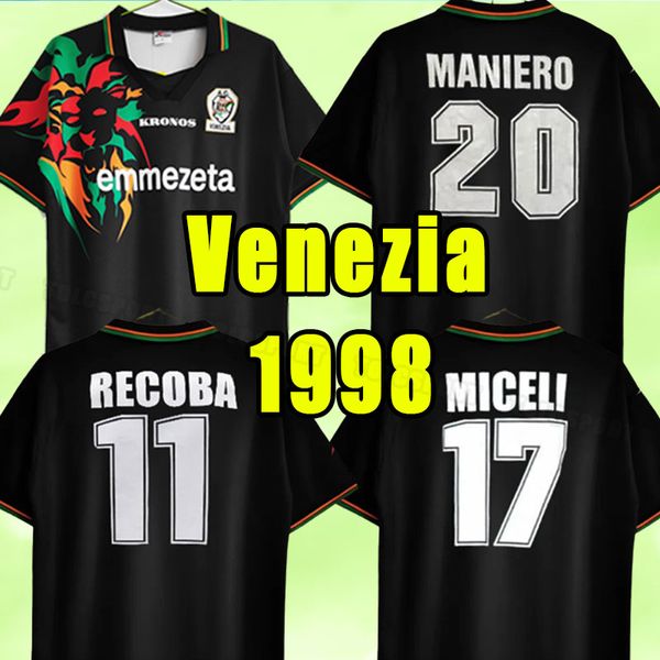 Equipo nacional 1998 Retro Venezia Soccer Jersey Vintage Classic para fanáticos del deporte Color del equipo Negro Transpirable Nombre personalizado Número Kits de camiseta de fútbol Tamaño uniforme S-XXL