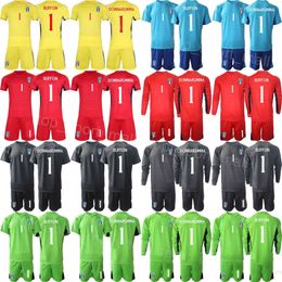 Nationaal team 23 24 Italia Doelman 1 Gianluigi Donnarumma Jerseys Voetbalset Heren Kinderen Lange mouw Guglielmo Vicario Alex Meret Gianluigi Buffon Voetbalshirt