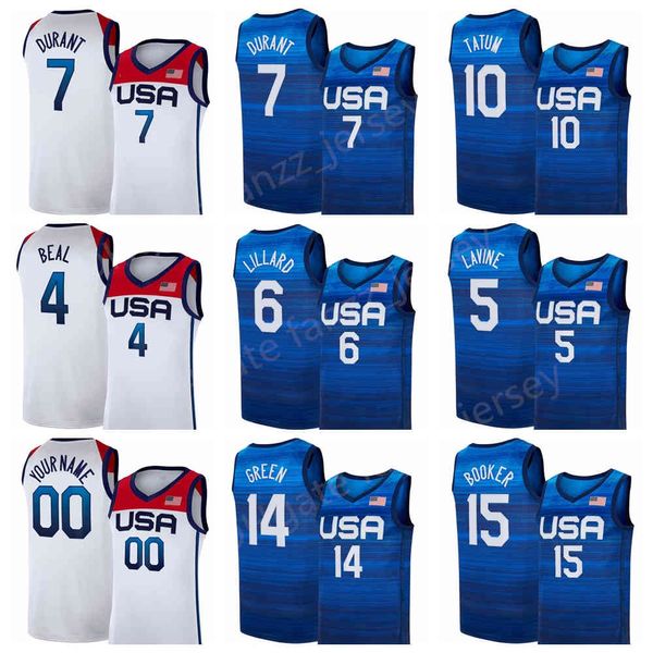 Maillots de basket-ball de l'équipe nationale USA Été 9 Jerami Grant 11 Kevin Love 13 Bam Adebayo Draymond Green Jrue Holiday Khris Middleton American Men Youth