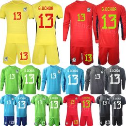 Équipe nationale GK Mexique Manches longues BLANCO Maillot de football Ensemble Gardien de but Campos TALAVERA COTA Guillermo Ochoa Antonio Rodriguez Kits de chemise de football 23/24 Hommes Enfants