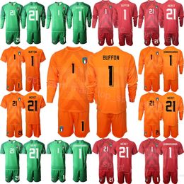 Nationaal Team Heren Italia 22-23 GK Voetbal Guglielmo Vicario Jerseys Set Doelman Lange Mouw Alex Meret Gianluigi Buffon Gianluigi Donnarumma Voetbalshirtsets