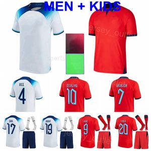 National Team Men Kids Mount voetbal jerseys Saka Bellingham Rashford Shaw Stones Maguire Wilson Phillips Kane Foden Rice voetbalshirt Kits Wereldbeker 22-23 Yingguo