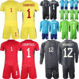 Nationaal team Heren Jeugd België Voetbal Keeper 13 Koen Casteels Jersey Set 23-24 Lange mouw GK Matz Sels 1 Thibaut Courtois 12 Simon Mignolet Voetbalshirttenues