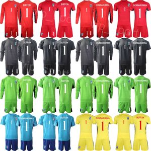 Nationalmannschaft Herren Jugend Torwart Italien Alex Meret Trikot Fußballset 23-24 Langarm Gianluigi Buffon Dino Zoff Gianluigi Donnarumma Vicario Fußballtrikot