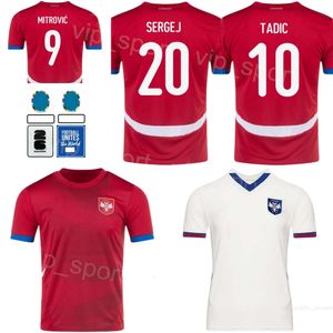 Équipe nationale Serbie 20 Sergej Soccer Jerseys Man 24-25 Euro Cup Mijailovic 10 Tadic 11 Kostic 6 Ivanovic 1 Stojkovic 3 Tosic Milinkovic-Savic Football Shirt Kits