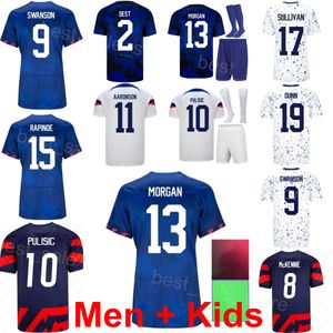 Équipe nationale de football 11 Brenden Aaronson Jersey Man Kids Set 9 Jesus Ferreira 9 Ricardo Pepi 4 Tyler Adams 23 Kellyn Acosta 2 DeAndre Yedlin Football Shirt Kits Mens