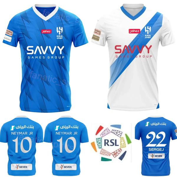 2023 2024 Fútbol Al Hilal Saudi Jersey Hombres 10 NEYMAR JR 77 MALCOM 8 NEVES 22 SERGEJ 3 KOULIBALY 28 KANNO VIETTO LGHALO 43 AL-JUWAYR 16 AL-DAWSARI Kits de camiseta de fútbol