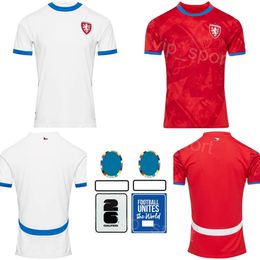 Équipe nationale Soccer République tchèque 18 David Doudera Jersey Man 24-25 Euro Cup 19 Tomas Chory 4 Ladislav Krejci 7 Antonin Barak Tomas Soucek Football Shirt Kits