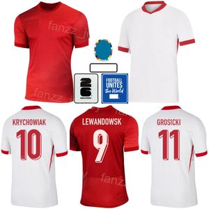 2024-25 Nationaal Team Polen 9 Lewandowski Soccer Jerseys Man Youth Euro Cup 23 Piatek 1 Szczesny 11 Grosicki 5 Bednarek Zielinski Bereszynski voetbalshirtpakketten