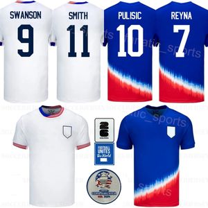 Équipe nationale United States Soccer Jersey US 5 Robinson 7 Reyna 14 Wright 9 Pepi 4 Adams 1 Turner 10 Pulisic 11 Aaronson McKennie Football Shirt Kits 24/25 Copa America