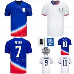 Equipo Nacional US 20 Balogun Soccer Jersey Man 24-25 Copa América 23 Acosta 2 Yedlin 8 McKennie 21 Weah Zimmerman Robinson Reyna Kits de camisa de fútbol de los Estados Unidos