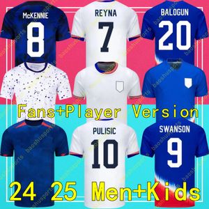 Équipe nationale US 20 Balogun Soccer Jerseys Man 2024-2025 Copa America Acosta 2 Yedlin 8 McKennie 21 Weah Zimmerman Robinson Reyna Kits de chemise de football des États-Unis