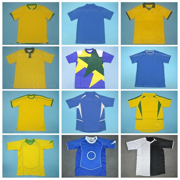 Maillots de football ZICO de l'équipe nationale Vintage du Brésil rétro RIVALDO RONALDINHO GARRINCHA KAKA PELE FRED LAMPAR DROGBA Kits de maillots de football 2000 2004 1957 1985 1991 1994