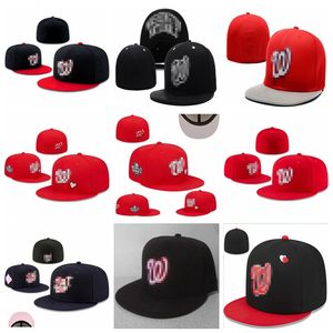 Nationals- w lettre de baseball casquettes Gorras os pour hommes femmes décontractées extérieur complet chapeaux ajustés fermés