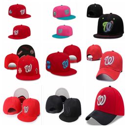 Nationals- W Letter Baseball Caps Sports Hip Hop Ajustable Swag Bone Gorro para hombres Snapback Hats