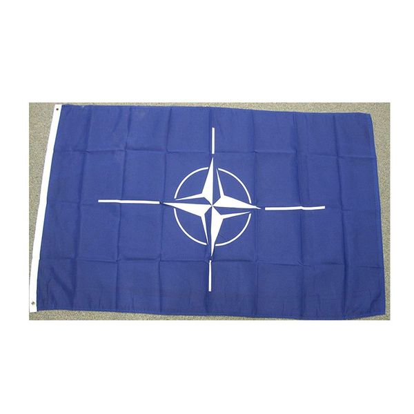 Drapeau de l'otan 3x5ft 150x90cm impression numérique polyester extérieur intérieur usage suspendu club bannière et drapeaux en gros