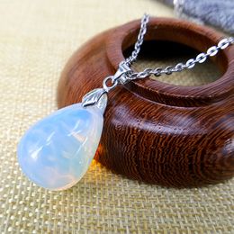 Collier pendentif opale naturelle femmes goutte d'eau pierre naturelle clavicule chaîne colliers pour fête cadeau