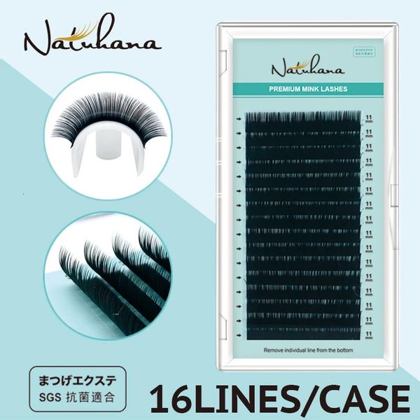 Natuhana Korea PBT 16rows B C D Curl E cils faux cils individuels à la main Faux visons de vison pour S 240407