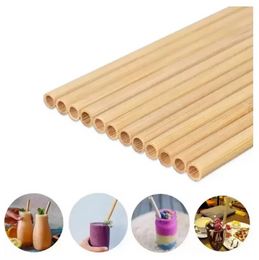 Pajitas de bambú 100% naturales Pajitas de bambú sostenibles y ecológicas Pajitas de bebidas reutilizables para cocina de fiesta 20cm tt0208