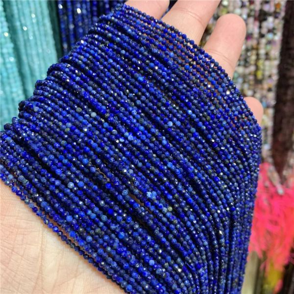 Natural 2 à 4 mm Lapis Lazuli Perles de pierre précieuse Perles en vrac facet