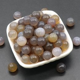 Natuurlijk 8/10/10/16/18/20 mm Non-Porore-Ball No Goles ongebreideld Chakra grijs agaat edelsteen bolcollectie genezing Reiki decor stenen ballen kralen