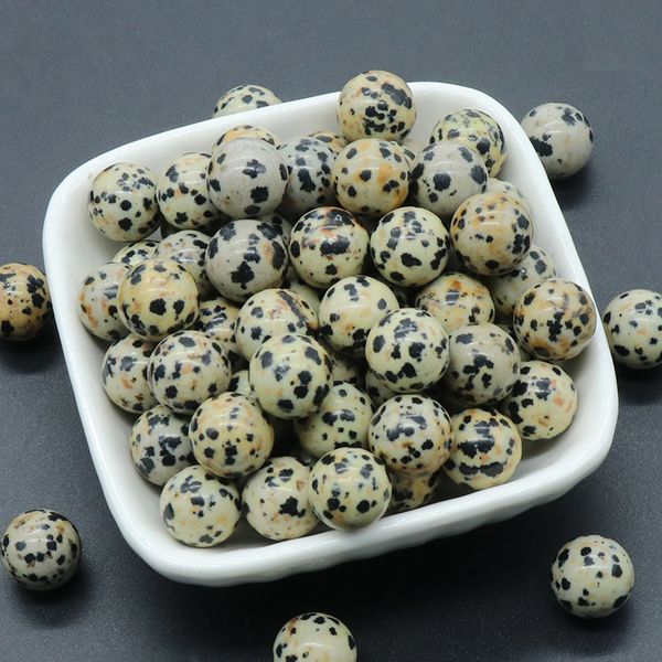 Boule non poreuse naturelle 8/10/16/18/20 mm sans trous non percé Chakra Dalmation Jasper Gemstone Sphere Collection Healing Reiki Decor Stone Balls Beads