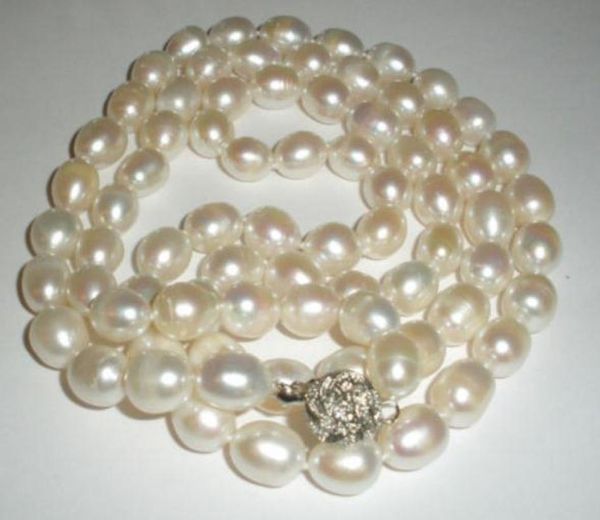 Natural 910 mm Collier de perles blanc baroque de South 35 pouces 925 Silver Clasp2393865