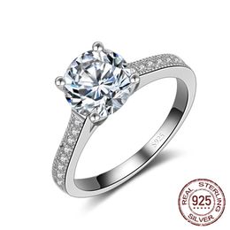 Naturel 925 Bague En Argent Femmes Fiançailles De Luxe 1 0ct Lab Diamant De Mariage De Mariée Fine Bijoux Cadeau J-0352577