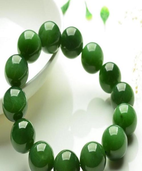 Natural A Gods Taiwán Sapphire Pulseras Espinacas Green Jade Fashion Beads Bracelet22556499