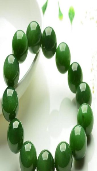 Productos naturales, pulseras de zafiro de Taiwán, pulsera de cuentas de moda de jade VERDE espinaca 7722449