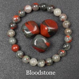 Pederas de sangre africanas naturales Beads Men Mujeres Gemas REALES Piedra de sangre genuina a mano Joyería de energía de la suerte 240423