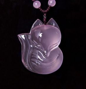 Pendentif en agate naturelle, renard et jade, modèles féminins à envoyer en mariage pour promouvoir l'amour contre le troisième pendentif en calcédoine