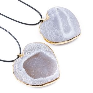 Natuurlijke agaat hanger kristal tand originele steen hart maan vijf puntige ster ketting onregelmatige erts hangers accessoires