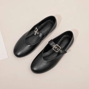 Natural Aiyuqi Mary Jane herfst Echt lederen vintage puntige teen ballet flat casual schoenen vrouwen