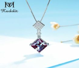 Natuurlijke Alexandriet Edelsteen Hanger Voor Vrouwen Massief 925 Sterling Zilver 585 Rose Goud Princess Cut Ketting Voor Bruidsmode 2107065011400