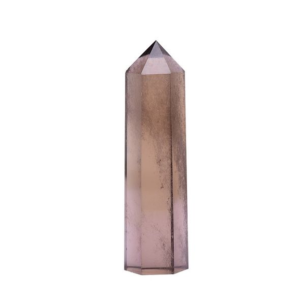 Ámbar natural Punto de cristal Adorno artístico Mineral Chakra Curación Reiki Piedra energética Pilar de cuarzo de seis lados Varita mágica Habilidad Pilar de cristal