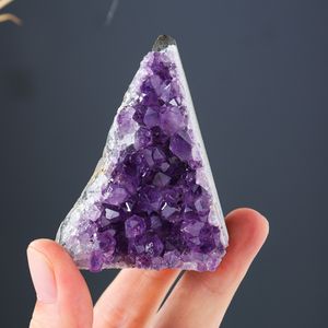 Natuurlijke amethist cluster arts ornament Purple Crystal Block Raw Stone Healing Mineral Specimen Desktop Decoration Craft Big Size Big Size